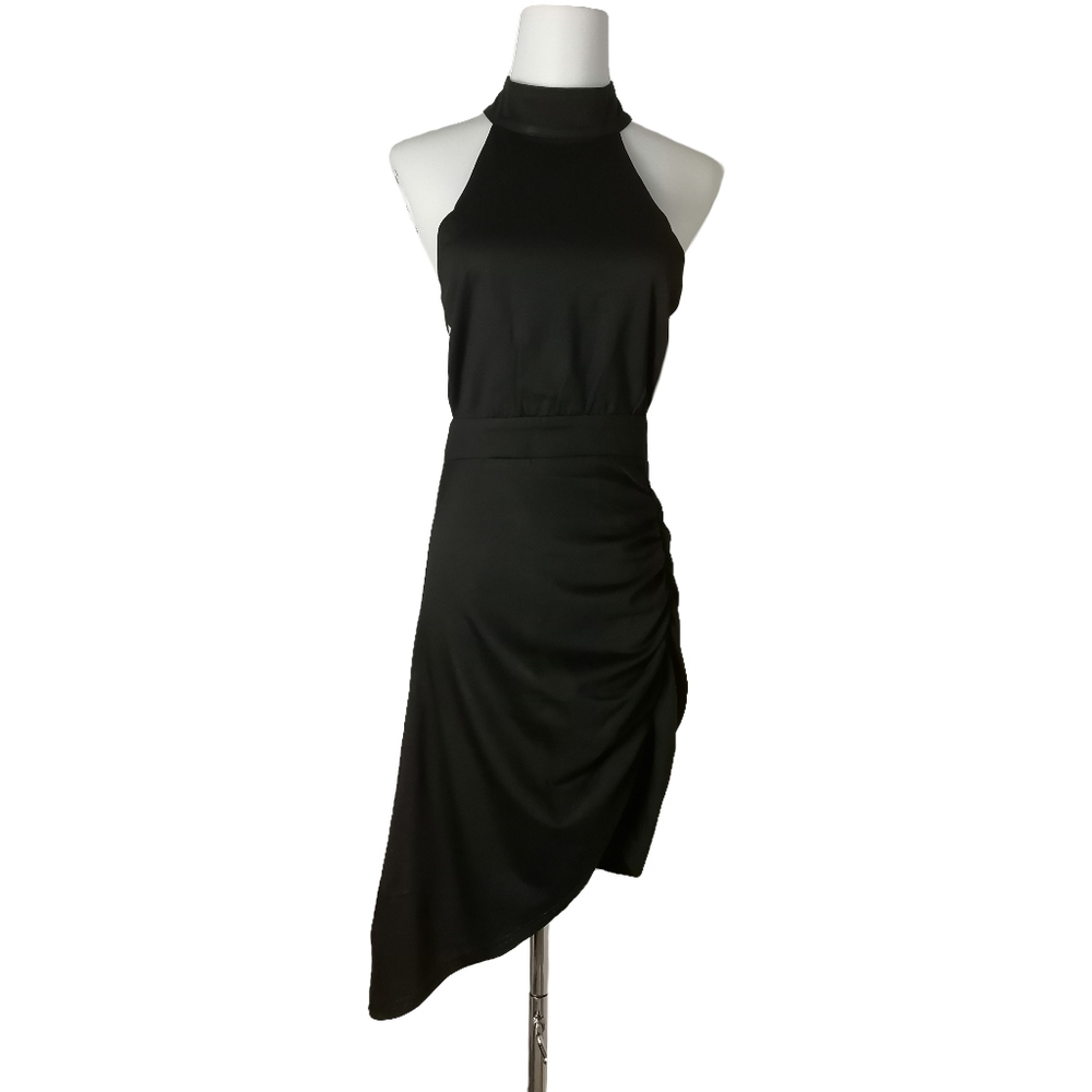 🖤 black openback halter dress by magicmk